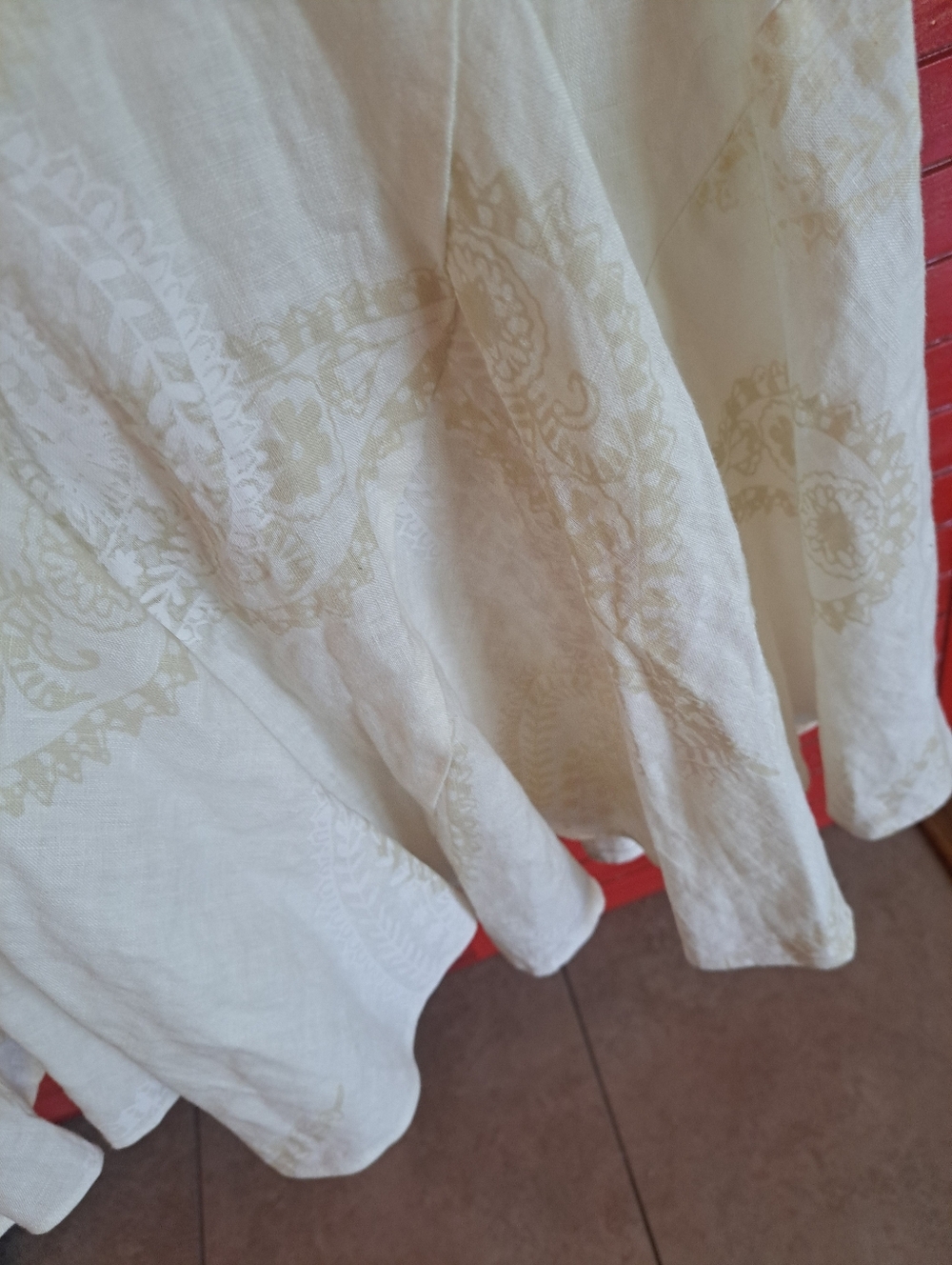 Liz Claiborne 100% Linen Summer Vacation Dress Lined Flounced Maxi Classic 14 - Picture 5 of 6